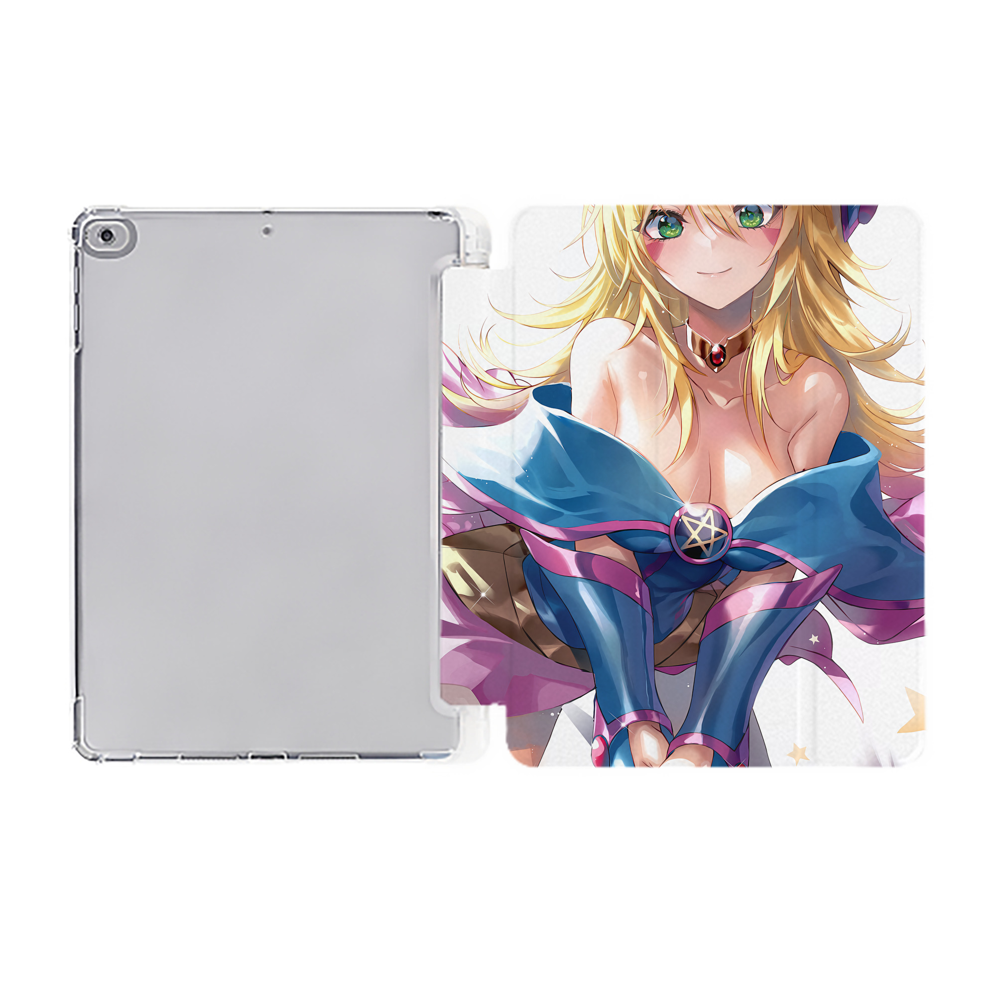 （画像用） 遊☆戯☆王 Yu-Gi-Oh! IPad ケース ペン収納付き 三つ折りスタンド PUレザー×シリコン 対応機種9.5/10.5/10.9インチ